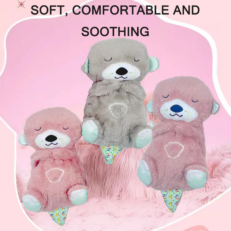 Breathing Bear Otter Plush Sound Machine Toy