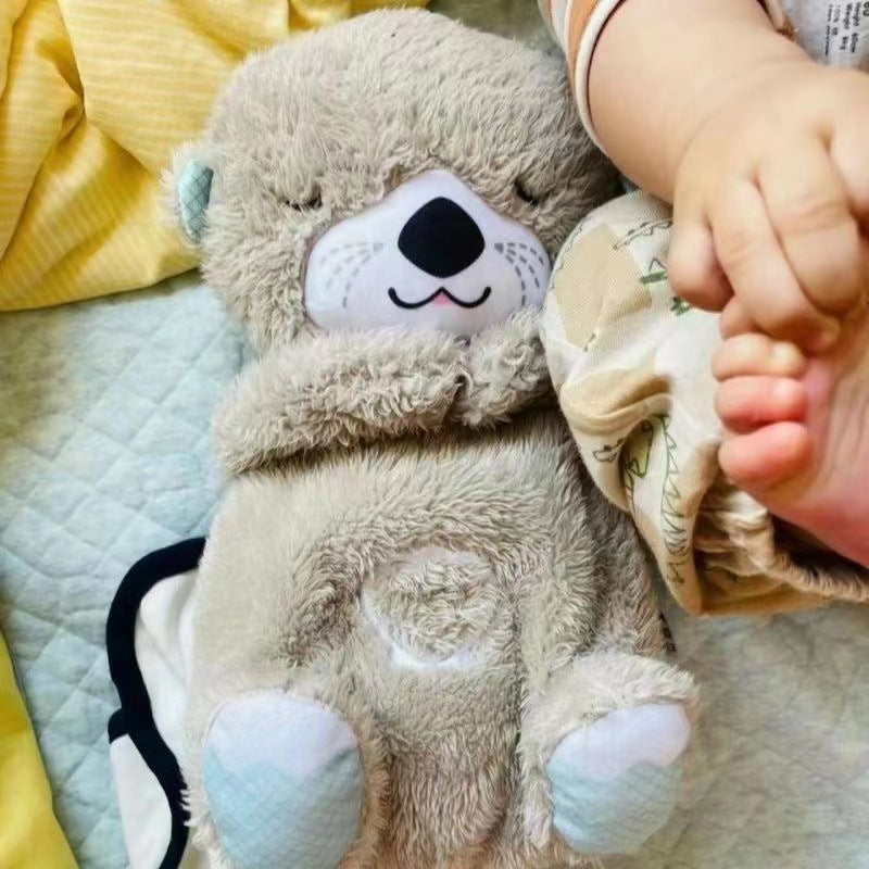 Breathing Bear Otter Plush Sound Machine Toy