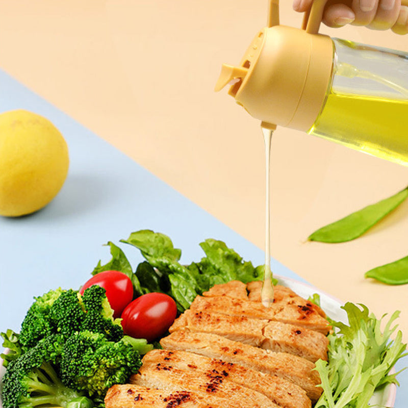 Pulvérisateur et distributeur d'huile en verre 2 en 1