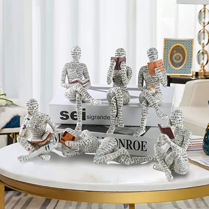 Nordic Modern Reading Woman Statue