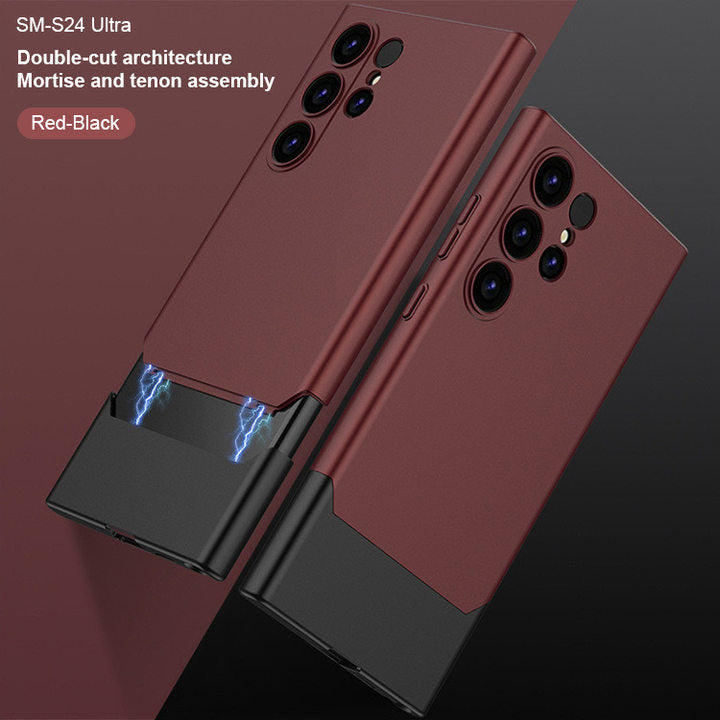 Suitable for Samsung S24Ultra 2-in-1 Stitching Contrast Color Phone Case